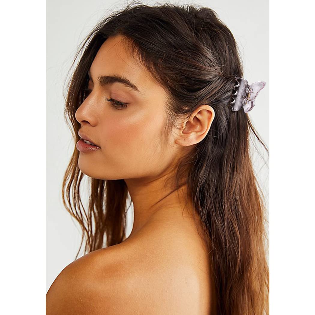 Canitor Hair Clip, Butterfly Cute Hair Claw Clips 1.9 '' for Thin Hair, 4 Count