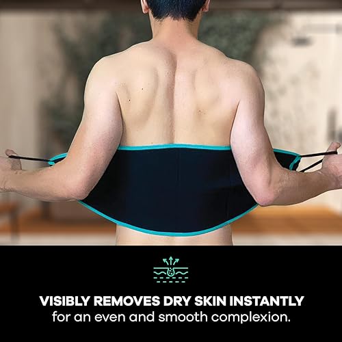 Dermasuri Deep Exfoliating Back Scrubber -Bath & Shower Back Scrub - Body Exfoliator Scrub Tool - Skin Care For Women & Men - Ex