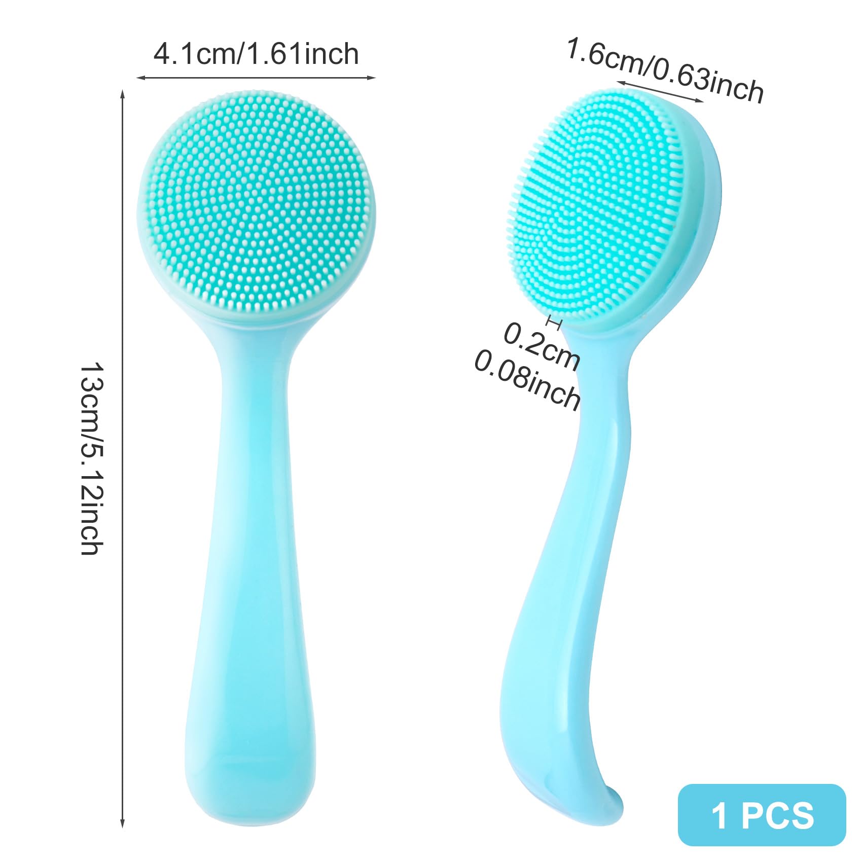 Hinzic Silicone Manual Facial Cleansing Brush, Skin Friendly Waterproof Face Cleaning Scrubber Exfoliator Cleanser For Blackhead