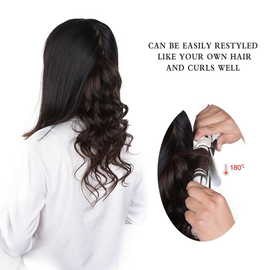 22'' Clip In Hair Extensions Remy Human Hair For Women - Silky Straight Clip In Hair Extensions Human Hair 90Grams 4Pieces Chest