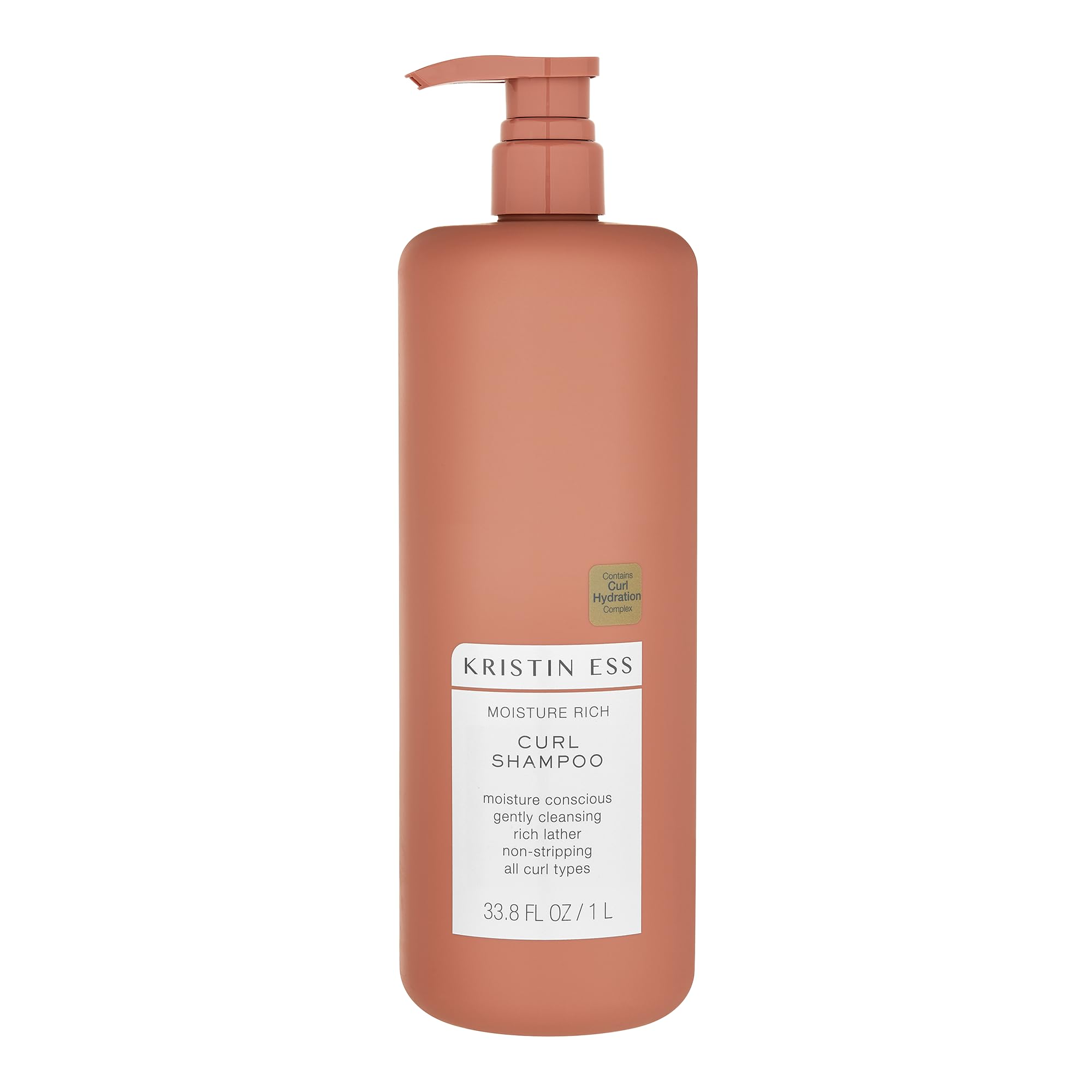 Kristin Ess Moisture Rich Curl Shampoo for Wavy to Tight Curls 2A-4C - Lightly-Clarifying, Anti-Frizz, Sulfate, Paraben & Silico