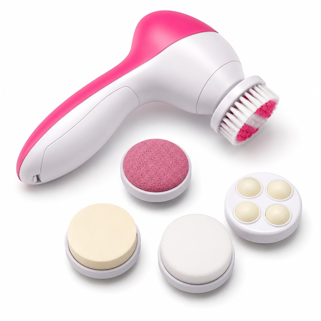 5 In 1 Electric Facial Massager & Face Cleanser Kit For Women | Facial Exfoliator, Deep Cleansing & Skin Smoothing Beauty Tool |
