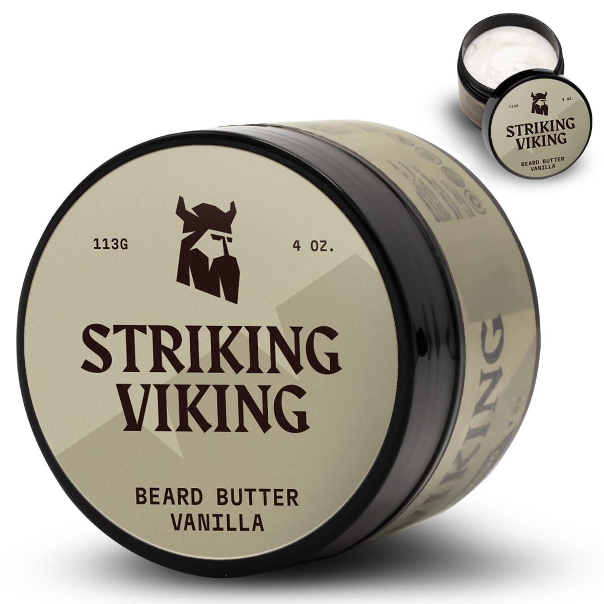 Striking Viking Beard Butter - Non Greasy Beard Butter For Men With Natural Ingredients 4Oz - Keep Your Beard Hydrated & Refresh