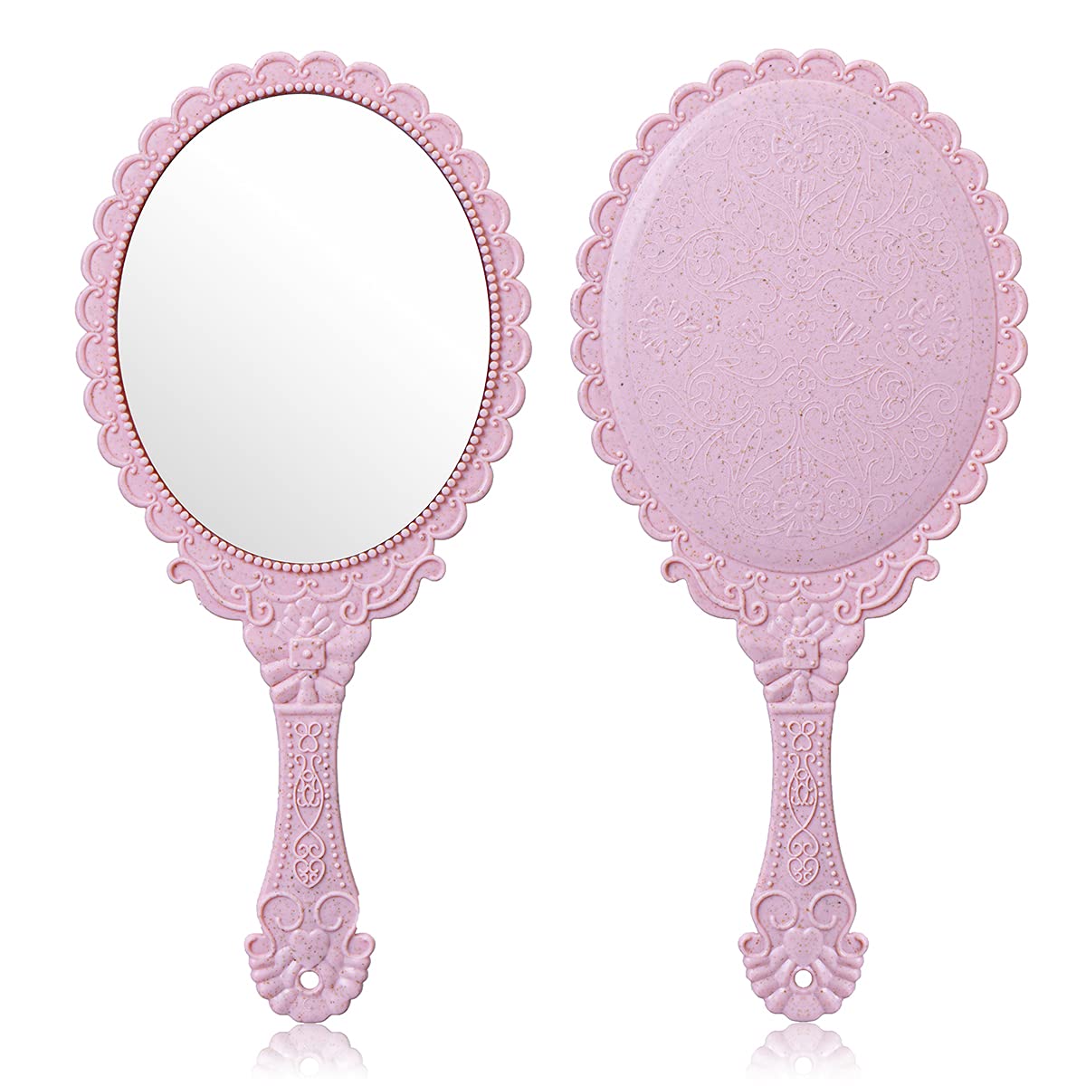 2Pcs Vintage Handheld Mirror,Decorative Mirrors for Face Makeup Cosmetic Mirror Hand Held Travel Mirrors Personal Cosmetic Mirro
