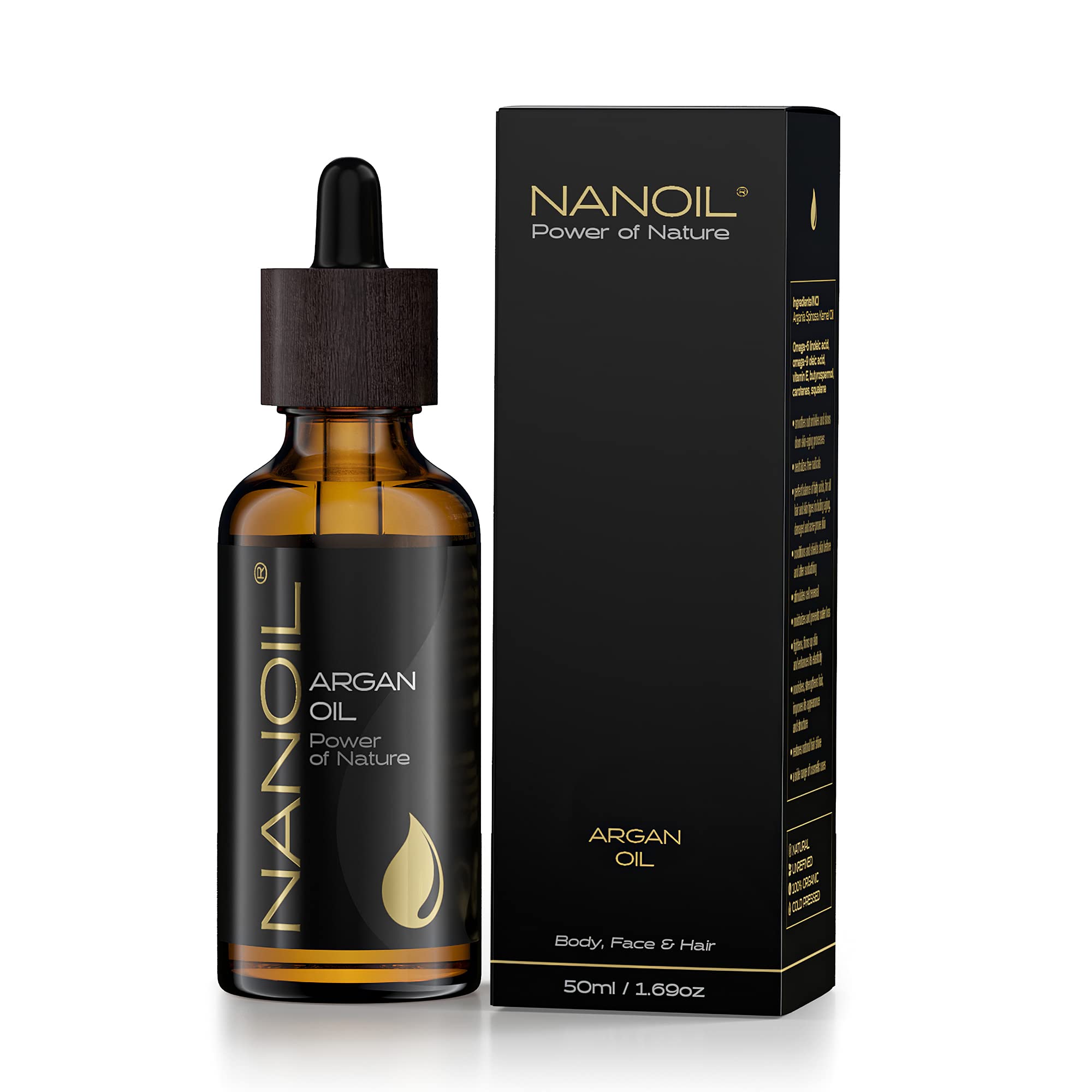 NANOIL Oil 50ml - Cold-pressed Oils, Unrefined Oil For Face, Body And Hair Care, Natural Oils, Protection & Reinforcement, Light