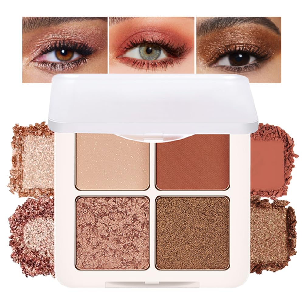 Eyeshadow Quads, Blendable Matte, Metallic And Shimmer Finishes, Velvety Pigmented Creamy Formula, Four Way Quad Eye Shadow Pale