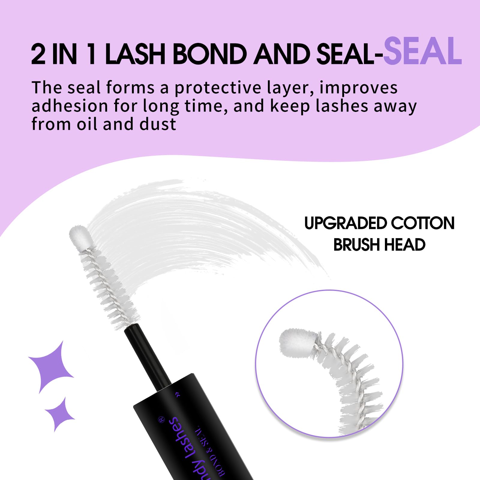 Lash Bond And Seal Waterproof Cluster Lash Glue For Eyelash Extensions Strong Hold 72 Hours High Adhesive Gentle Non-Irritating