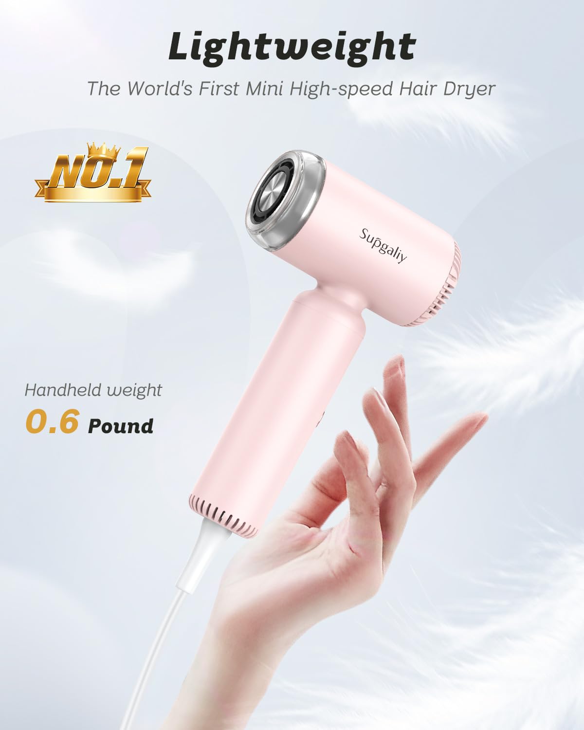 Supgaliy Hair Dryer - Mini Hairdryer, 110V Ionic High-Speed Motor For Fast Drying, Portable Lightweight Blow Dryer, Quiet Profes