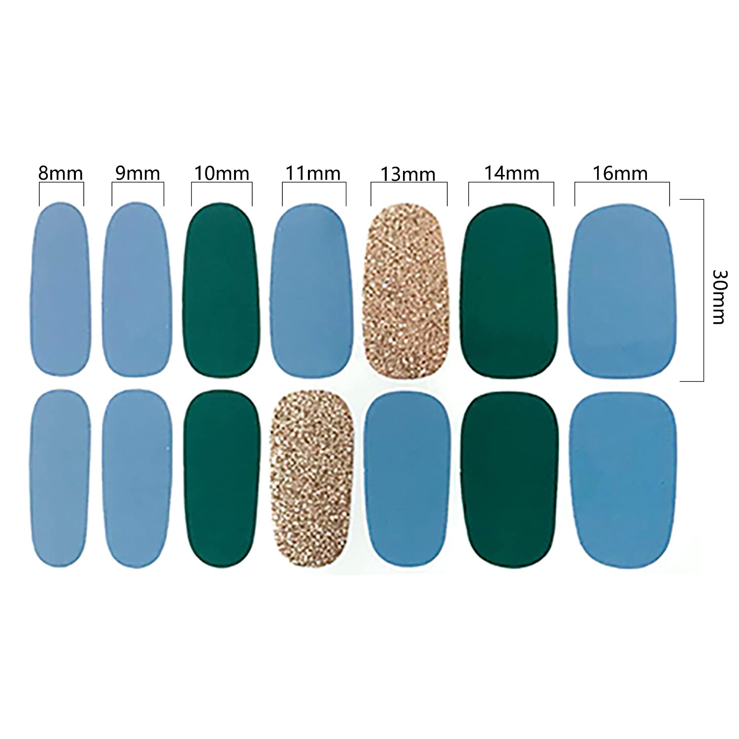 Wokoto 16 Sheets Solid Gel Nail Wraps Nail Polish Stickers Gel Nail Strips Full Nail Stickers For Women Self Adhesive Nail Decal