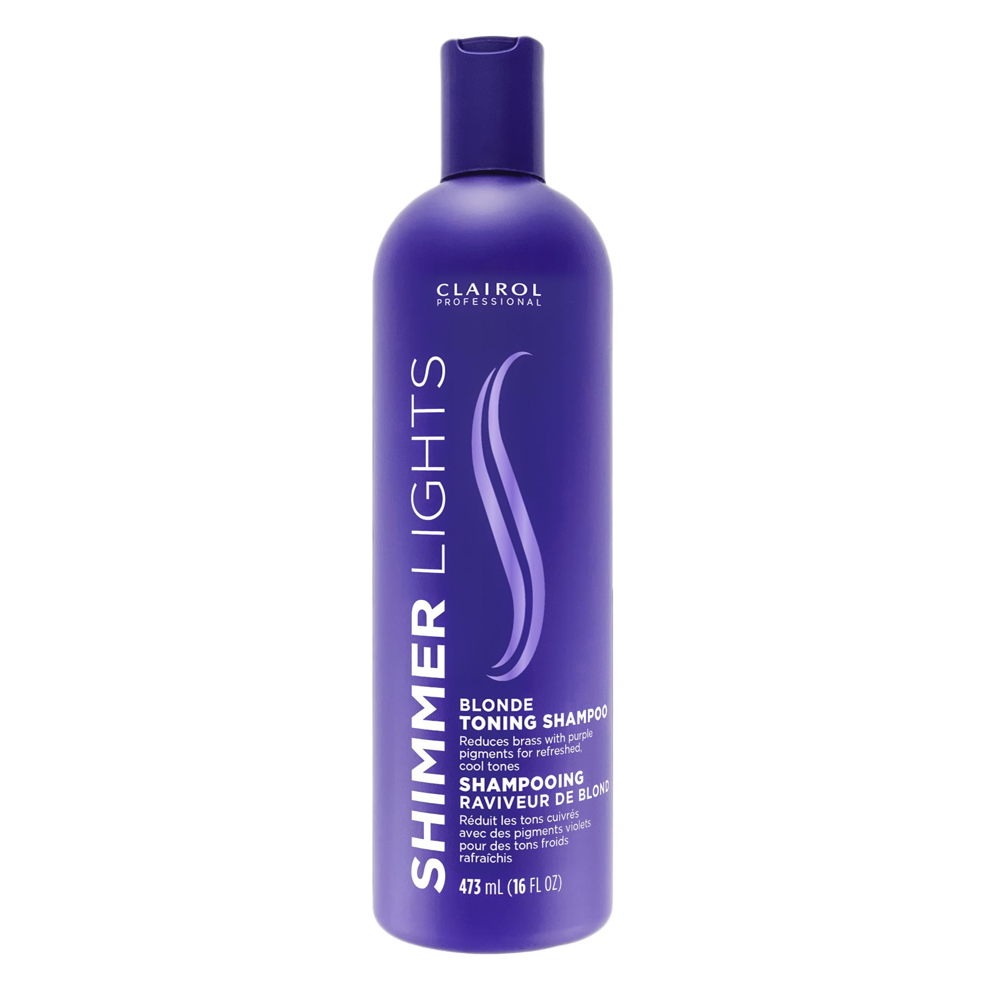 Clairol Professional Shimmer Lights Purple Shampoo, 16 Fl. Oz, Neutralizes Brass & Yellow Tones, For Blonde, Silver, Gray & High