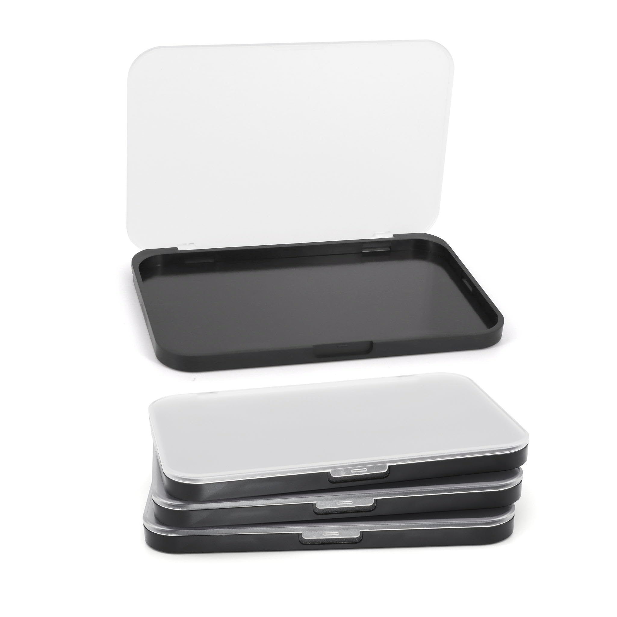 Ajltpa Magnetic Makeup Palette With Frosted Clear Top, 3Pack Empty Eyeshadow Dispensing Storage Box With 60Pcs Adhesive Metal St