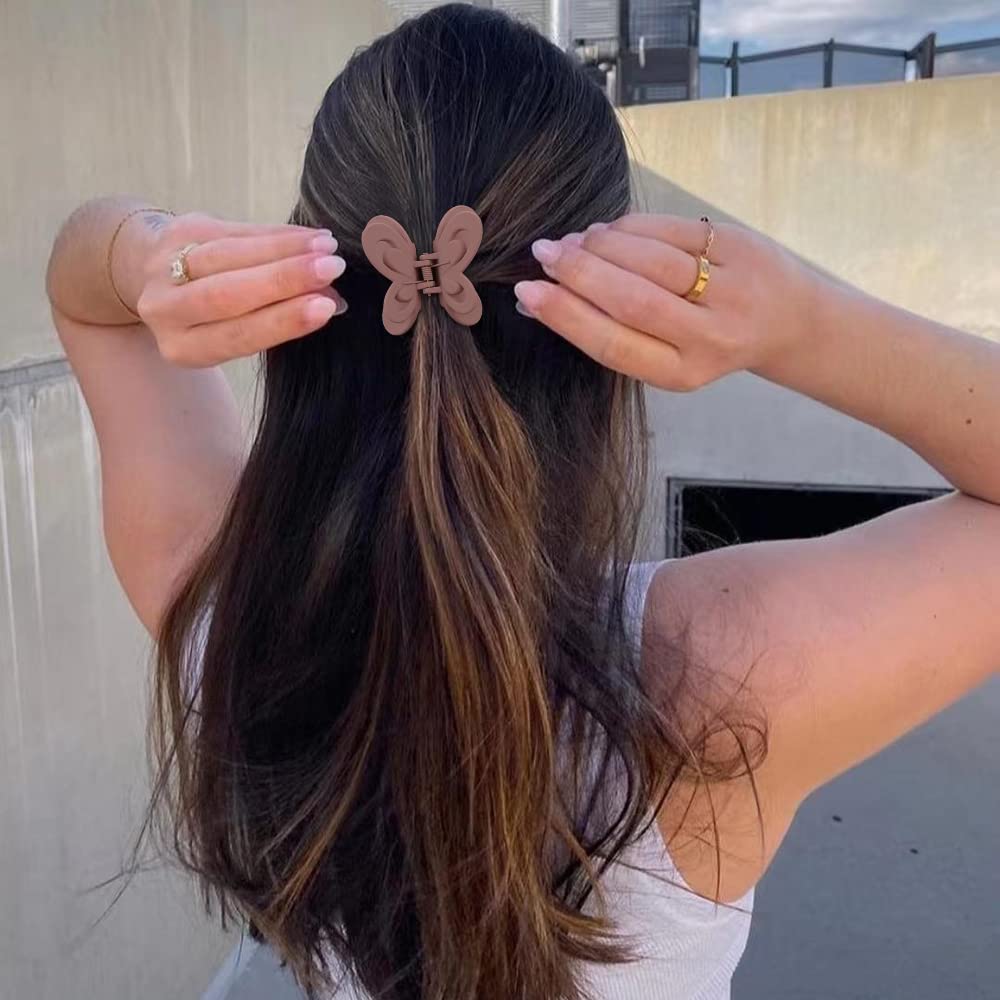 Atoden Butterfly Hair Accessories: Claw Clips For Thin To Medium Hair, Matte Jaw Clamps, Cute Butterflies For Girls' Birthday Gi