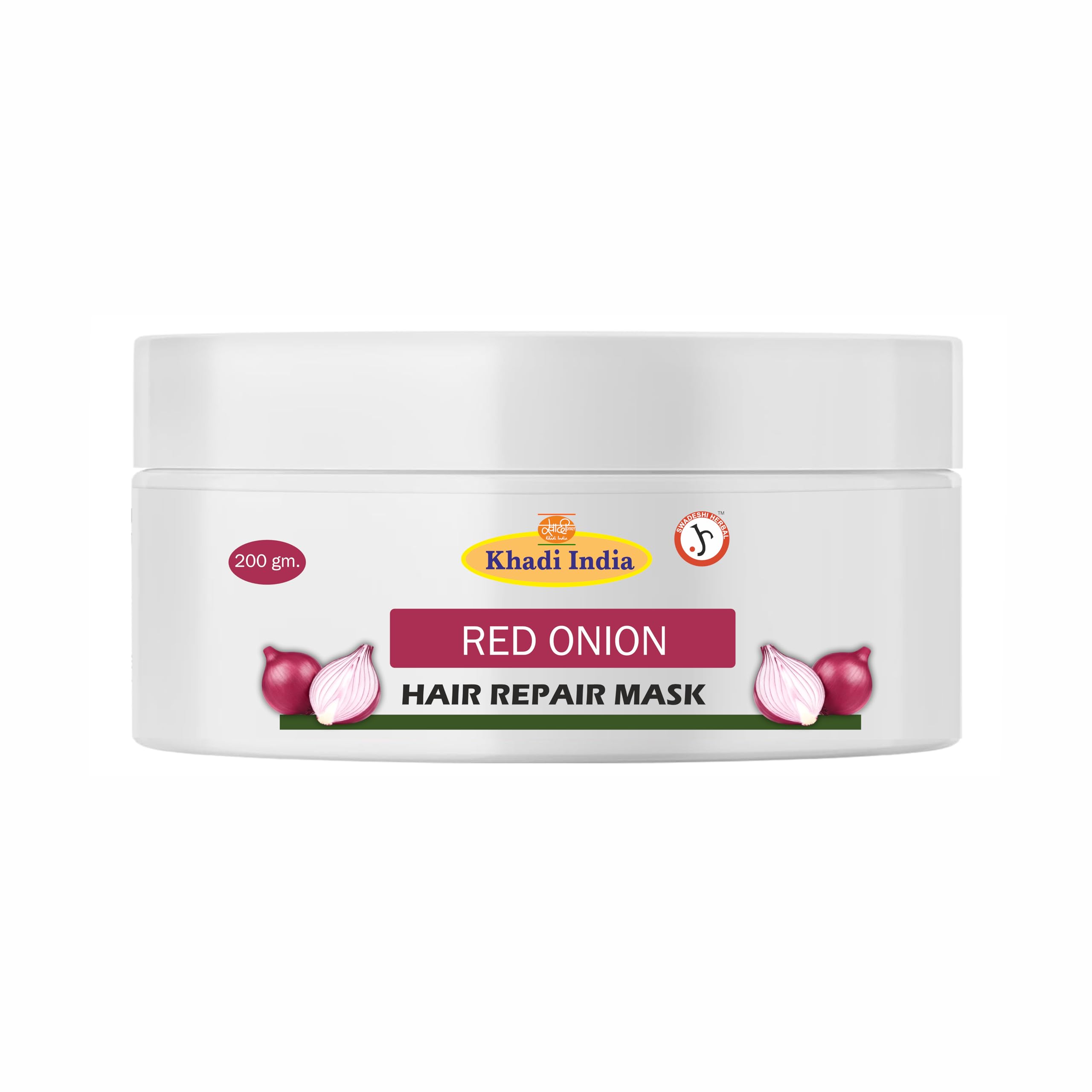 Khadi Natural And Herbal Red Onion Total Repair Hair Mask For Hair Growth & Fall Control 200Ml.