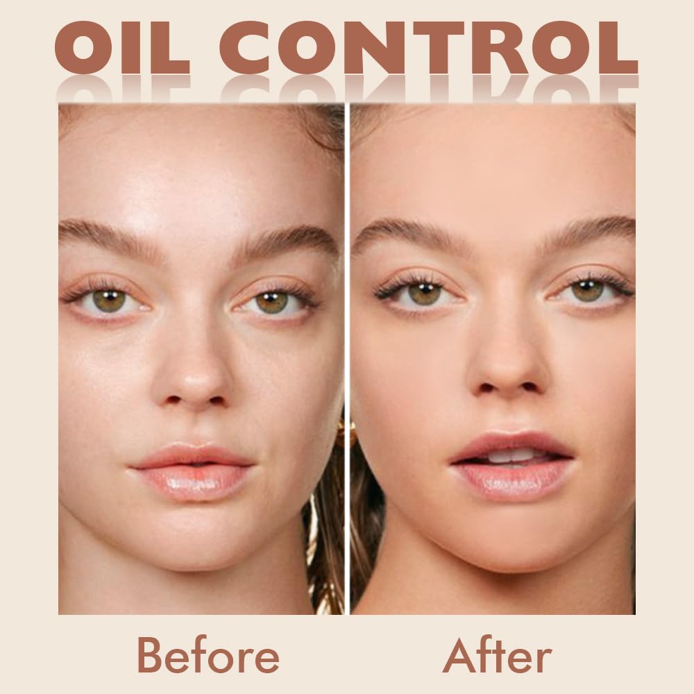 Feicuiyun Oil Control Matte Perfection Face Pressed Powder,Matte Smooth Flawless Setting Powder Makeup, Polvo Compacto De Maquil
