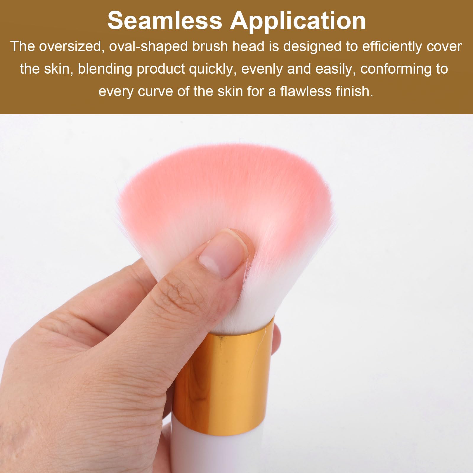 Tanning Brush for Self Tan, Large Vegan Brush Soft Self Tanner Face Applicator Professional Makeup Tool for Tan Application (Whi