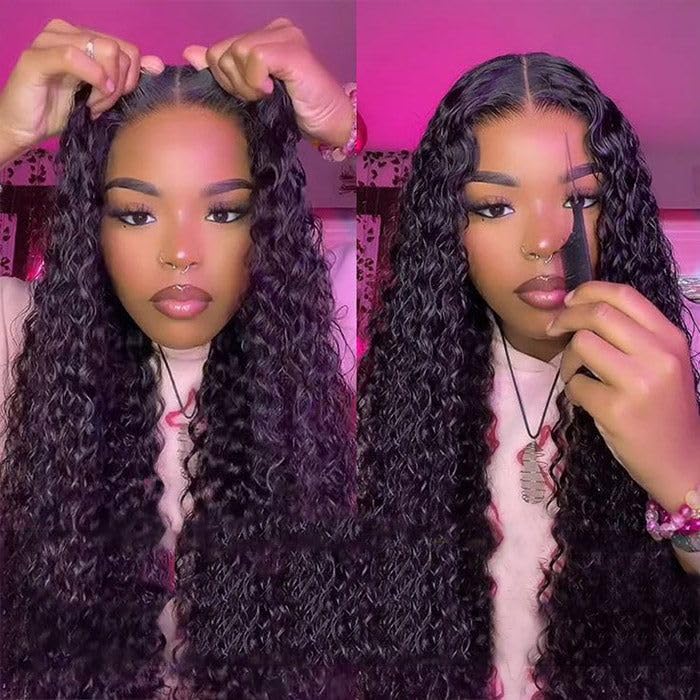 Jenniferita Wear And Go Glueless Wig 24 Inch Deep Wave Human Hair Wigs 200% Density Hd Lace Front Wigs Human Hair Seconds Wear C