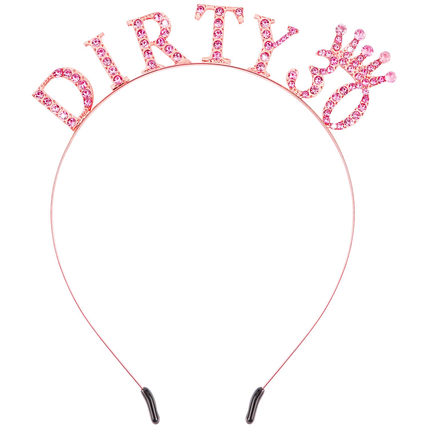 Atoden 30th Birthday Decorations for Her Pink Dirty 30 Birthday Headband Princess Tiara Queen Crown 30th Birthday Gifts for Her 