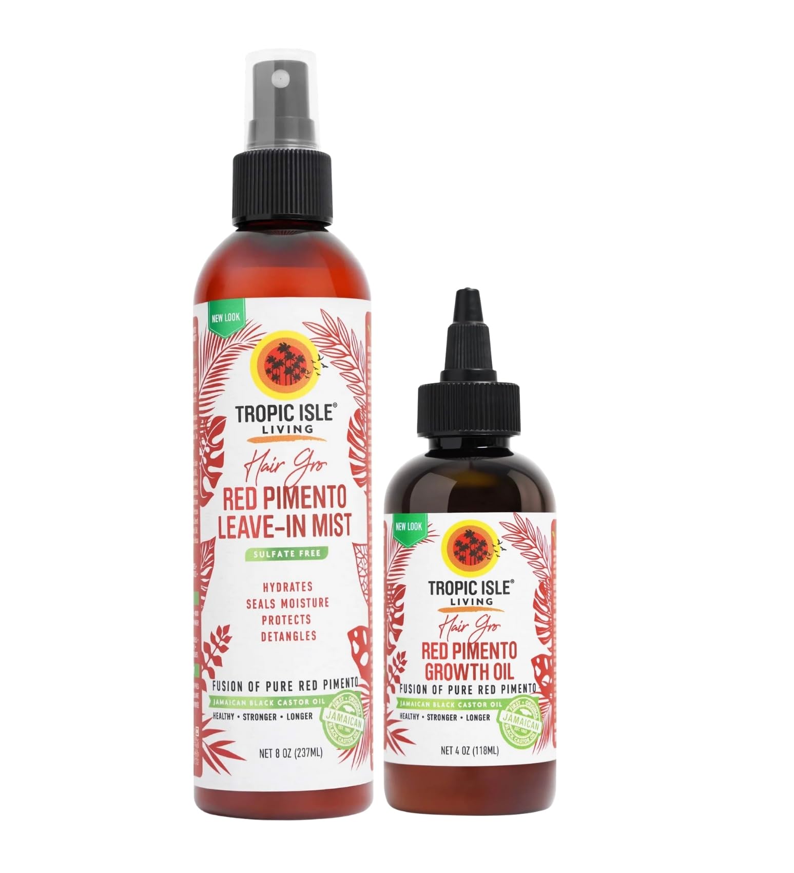 Tropic Isle Living Roots Hydrating  Strong Roots Red Pimento Moisture Mist 8oz, Bundle with Red Pimento Hair Growth Oil 4oz  D