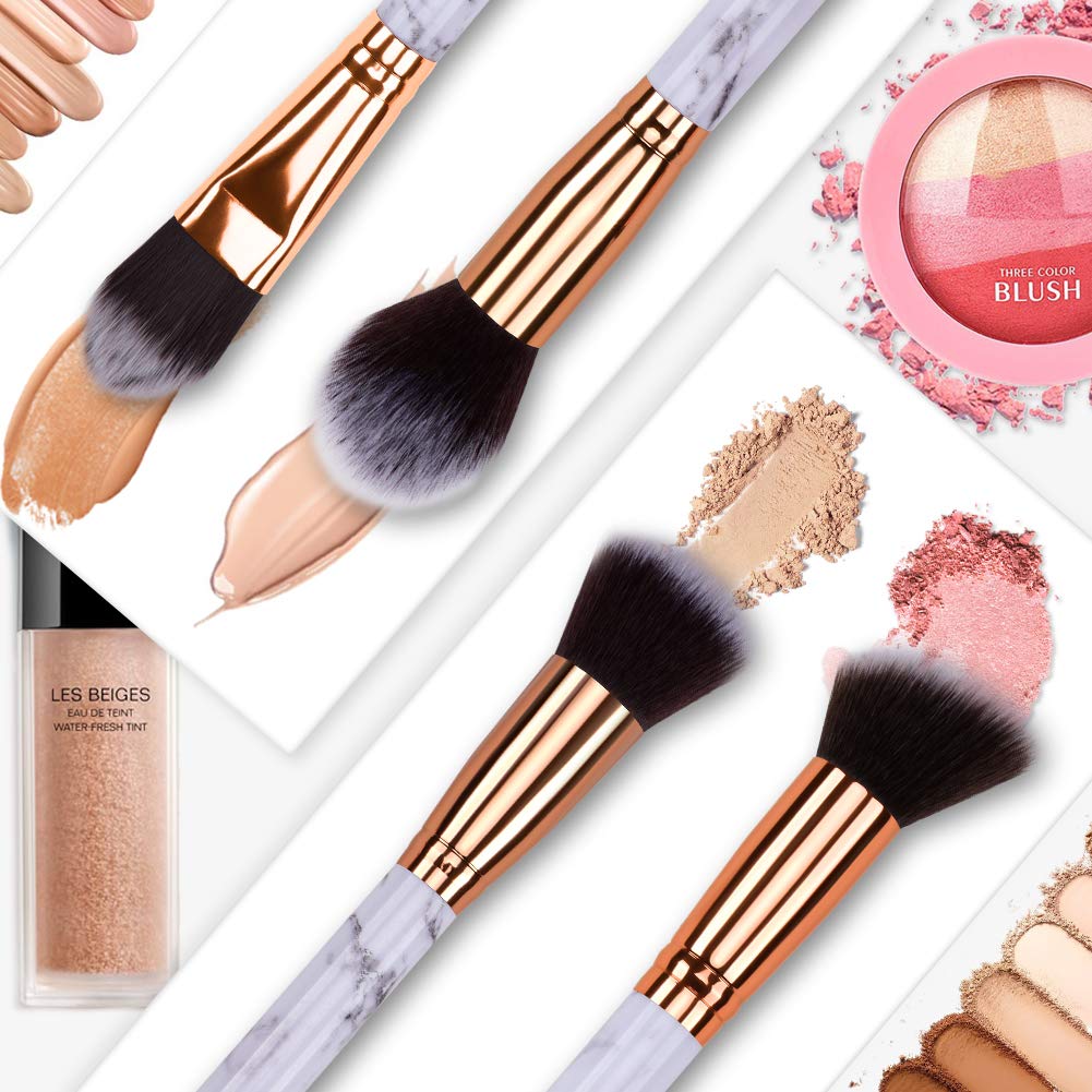 Heymkgo Makeup Brushes Professional Marble Makeup Brush Set, Soft And Odor-Free Natural Synthetic Bristles,10Pcs Makeup Brush +