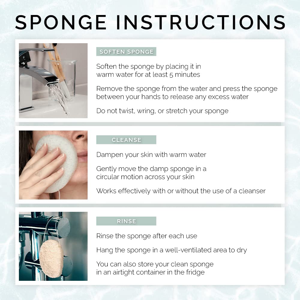 Wildpier Beauty Konjac Sponge, Natural Luxury Facial Exfoliator, Face Scrubber, Makeup Remover, Plant Based Gentle Cleansing for