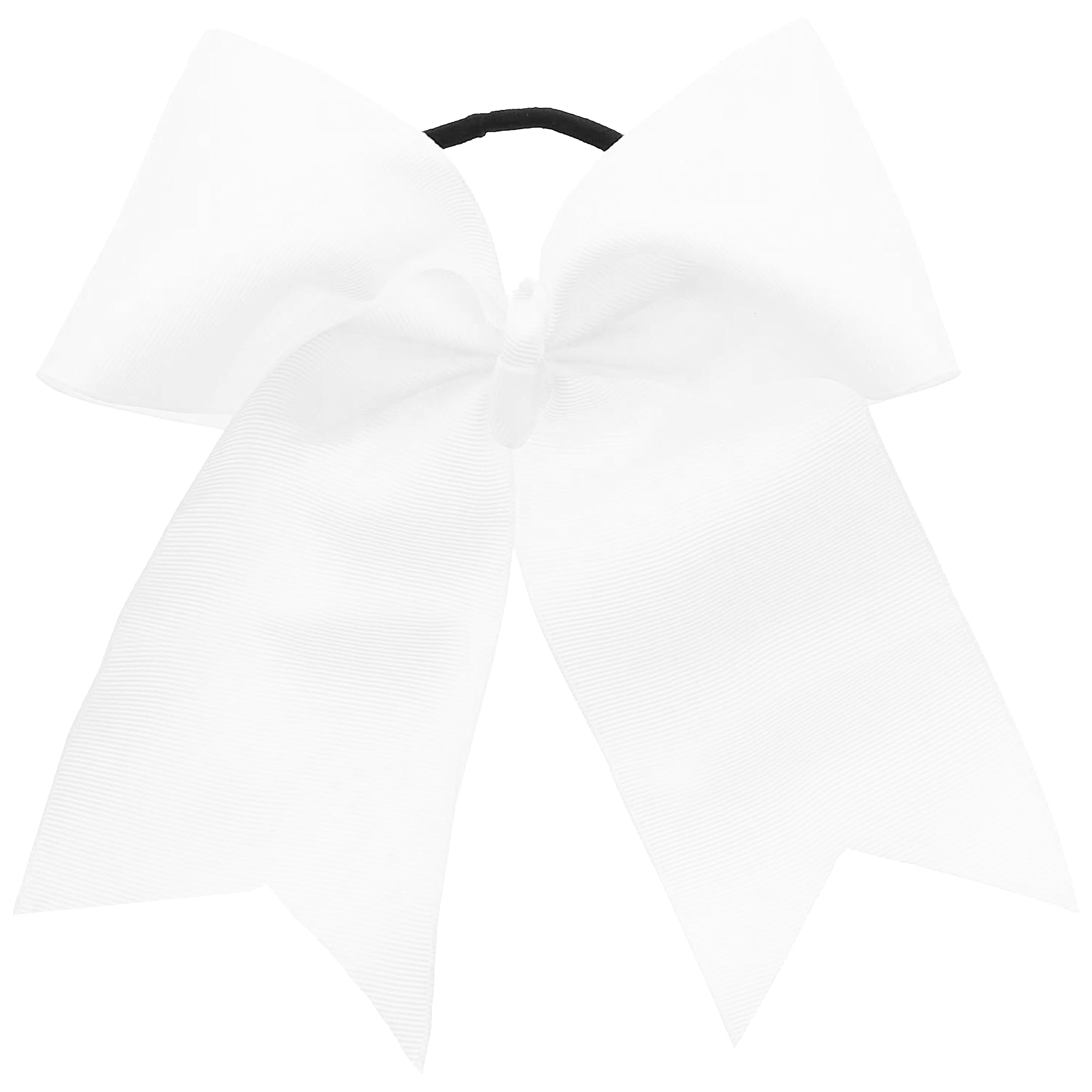 White Jumbo Bow Pony With Tails