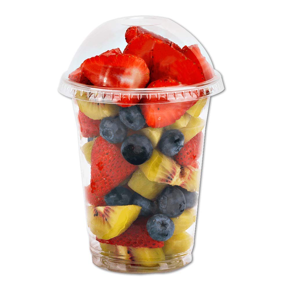 Aatriet 12 oz Clear Plastic Dessert Cups with Dome Lids - 25 Count, BPA-Free PET, Ideal for Fruit, Ice Cream, and Cold Drinks