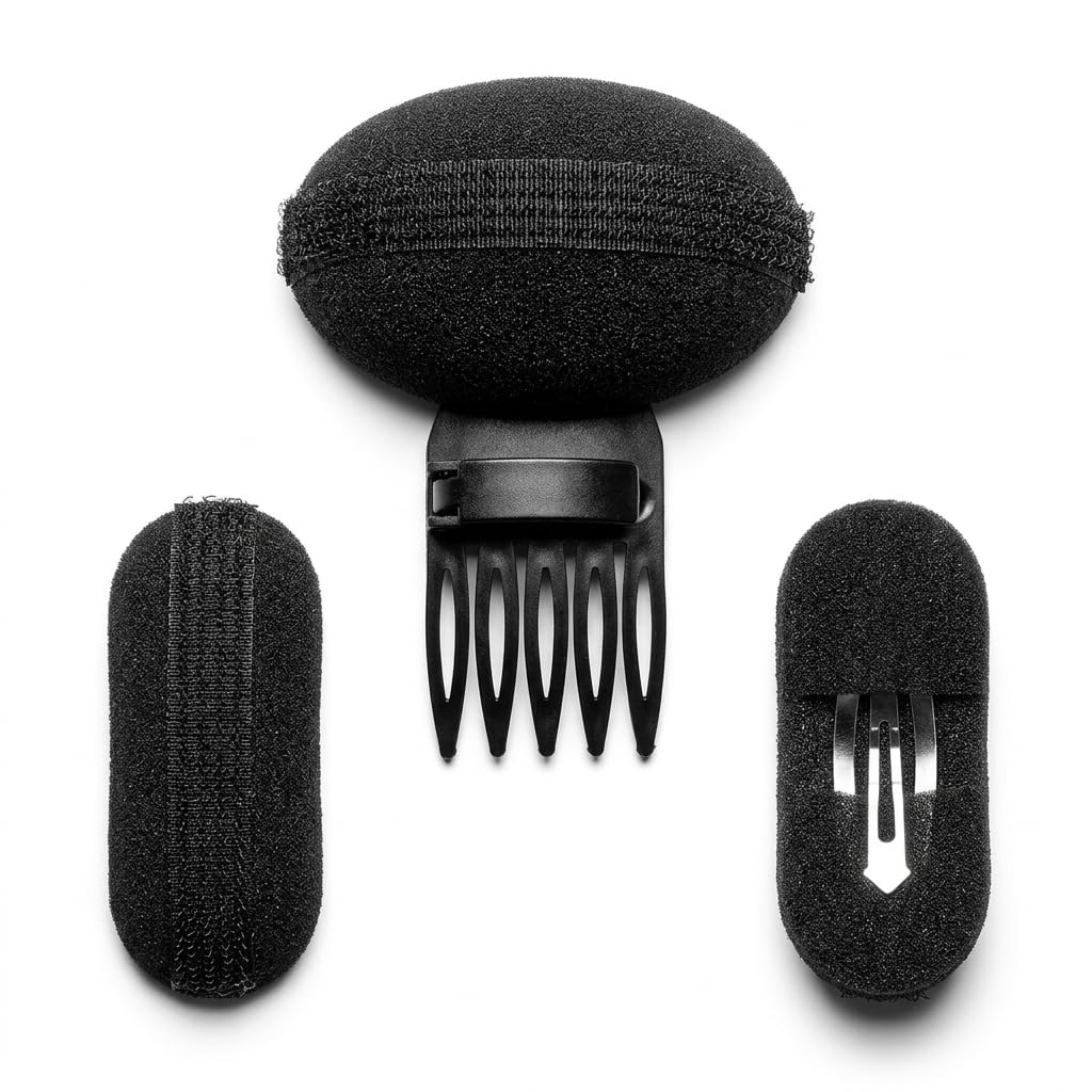 Dazzlediva 3 Pcs Hair Puff Clips & Volume Pads Combo, Invisible Bump It Up Styling Inserts For Women, Nonslip Sponge Hairs Base 
