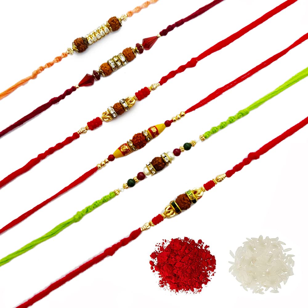 Avanti Creations Set Of 6 Rakhi For Brother For Rakshabandhan Rakhi Bracelet For Men Set Of 6