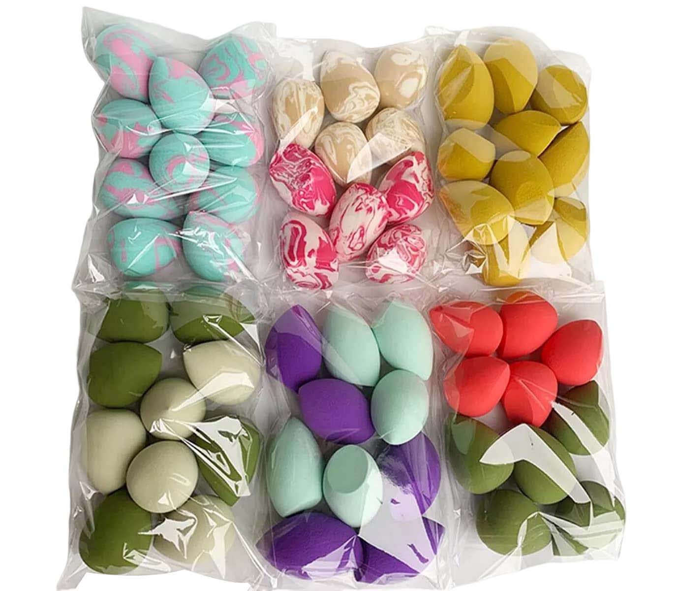Vnz MultiColor Makeup Beauty Sponge Blender For Women  Set Of 10 Soft & Reusable Sponges For Foundation, Cream & Powder  Late