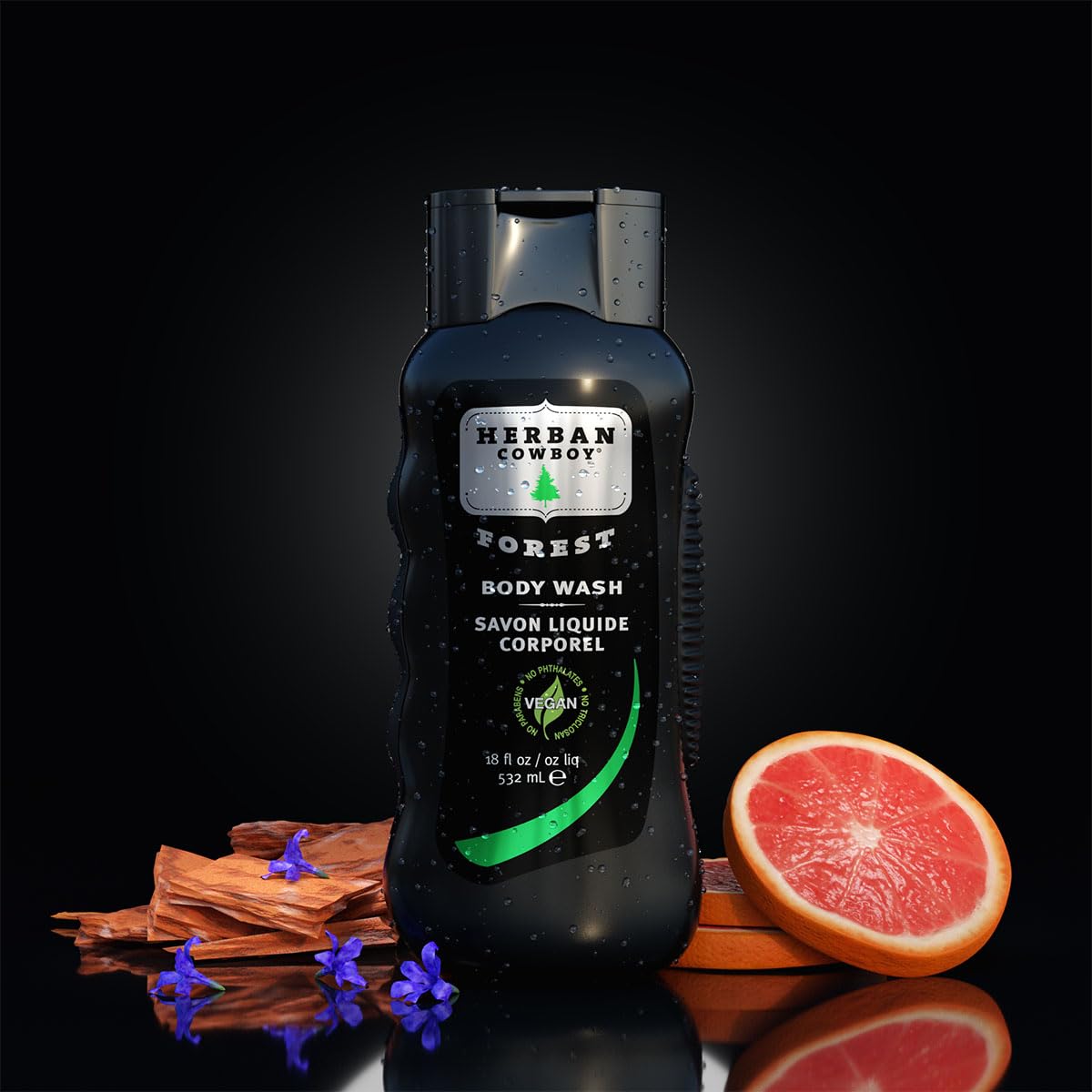 Herban Cowboy Forest Body Wash With Hints Of Cedar, Mandarin, And Black Pepper (18 Fl Oz)
