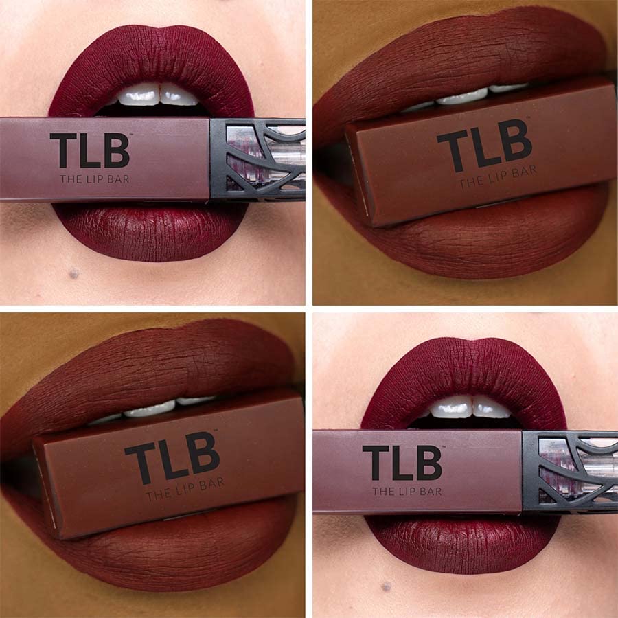 The Lip Bar Vegan Liquid Matte Lipstick, High Pigment Color & Long-Lasting With 8-12 Hours Of Wear, Rebel - Deep Burgundy