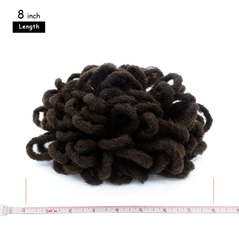 Yinmei Baibian 2Pcs Dreadlocks Bun Drawstring Ponytail Hair Afro Locs Petal Buns Synthetic Nature Color Clip In On Braided Faux