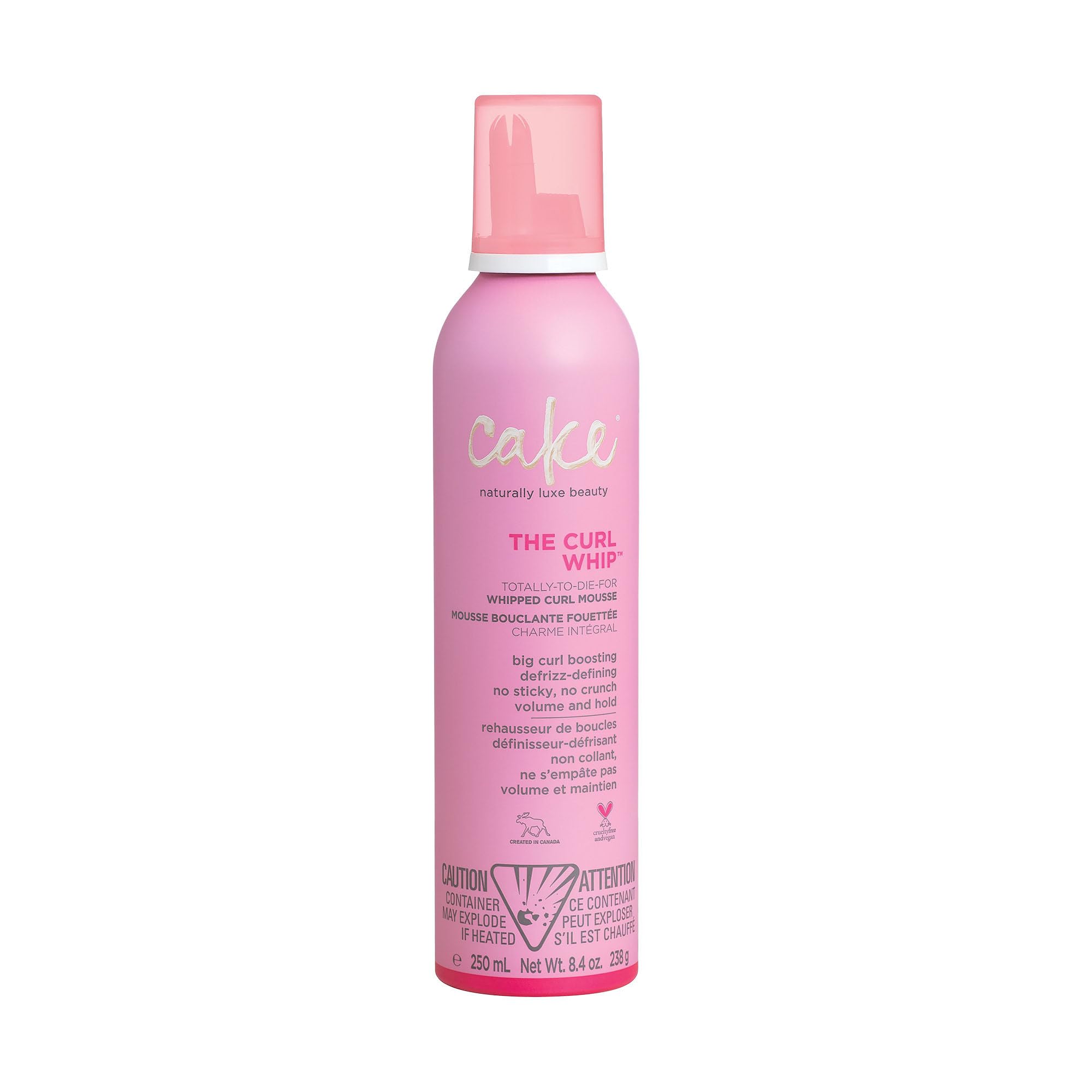 Cake Beauty Whipped Curl Defining & Volumizing Mousse - Aloe Vera Vitamin E for Flexible Hold - Vegan No Heat Curls Wavy Curly H