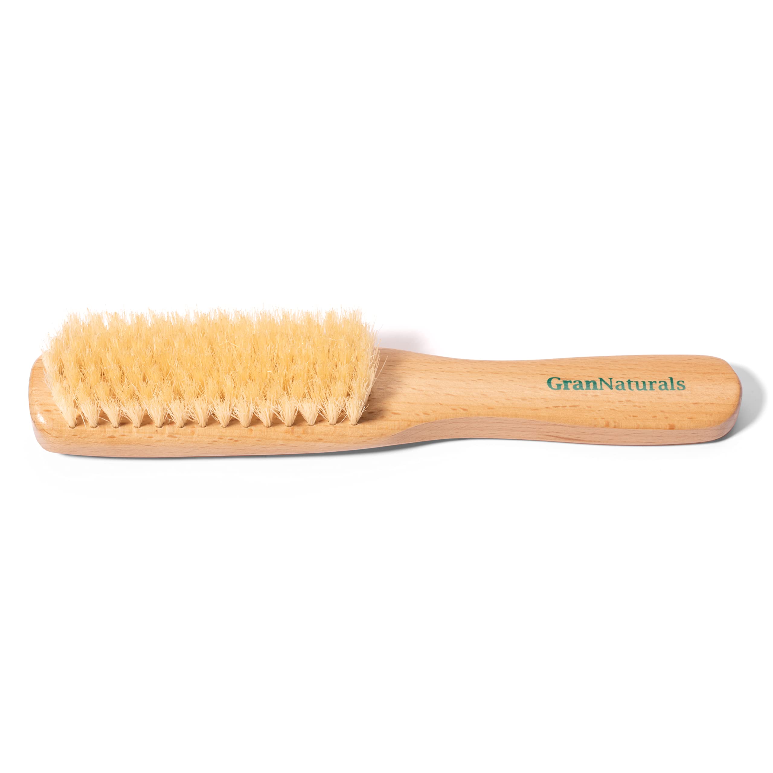 GranNaturals Boar Bristle Slick Back Hair Brush - Soft White Bristle Smoothing Hairbrush for Slicking Hair to Create Sleek Style