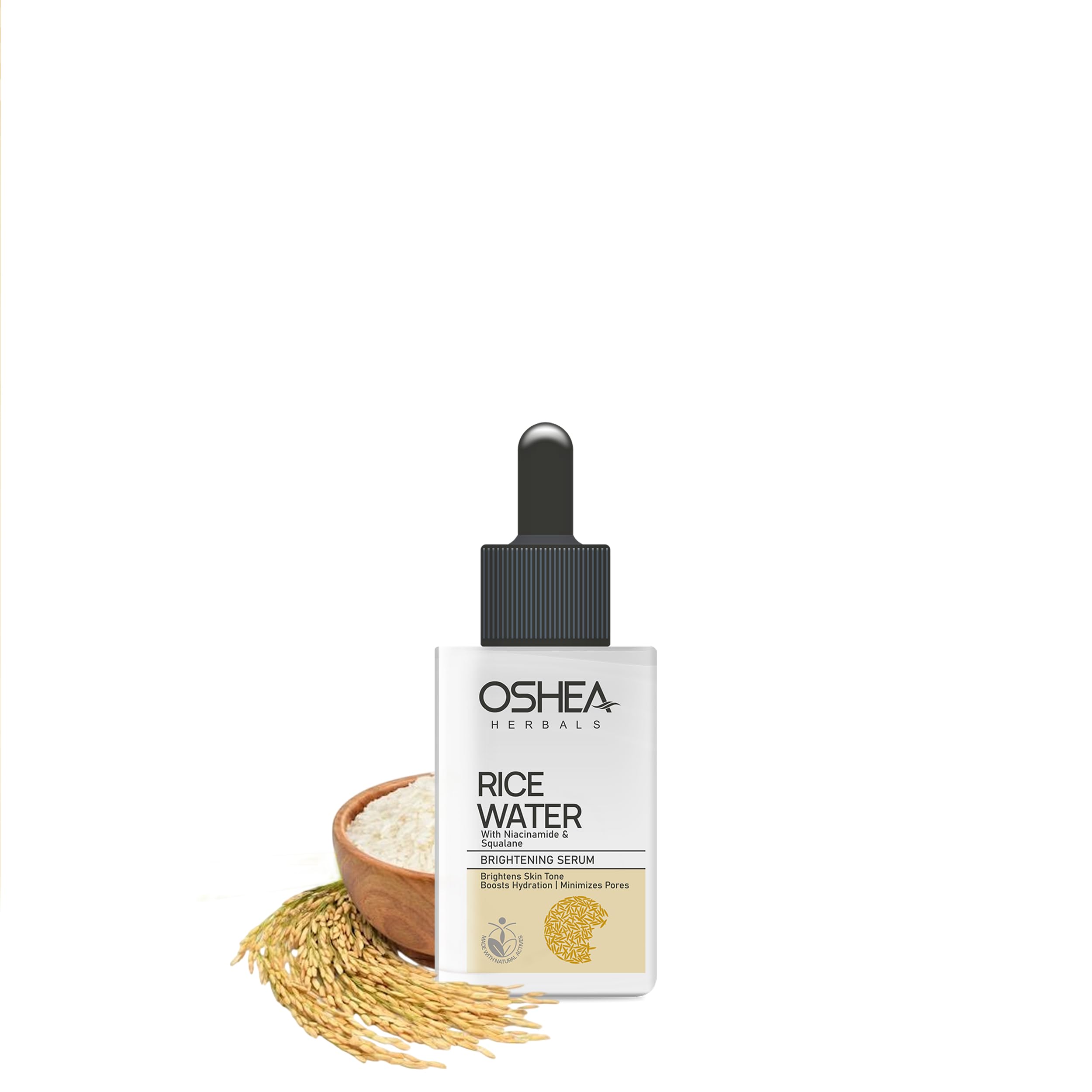Oshea Herbals Rice Water Brightening Face Serum For Men & Women | Hydrates Skin With Even Tone & Minimizes Pores | Enriched With