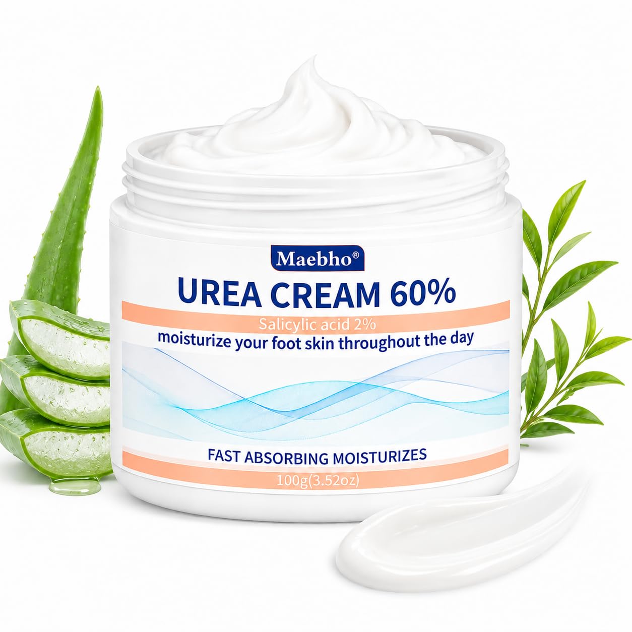 Galriva 60% Urea Foot Cream with 2% Salicylic Acid, Hydrating Moisturizer for Dry Skin, Foot Care Lotion for Smooth Looking Skin