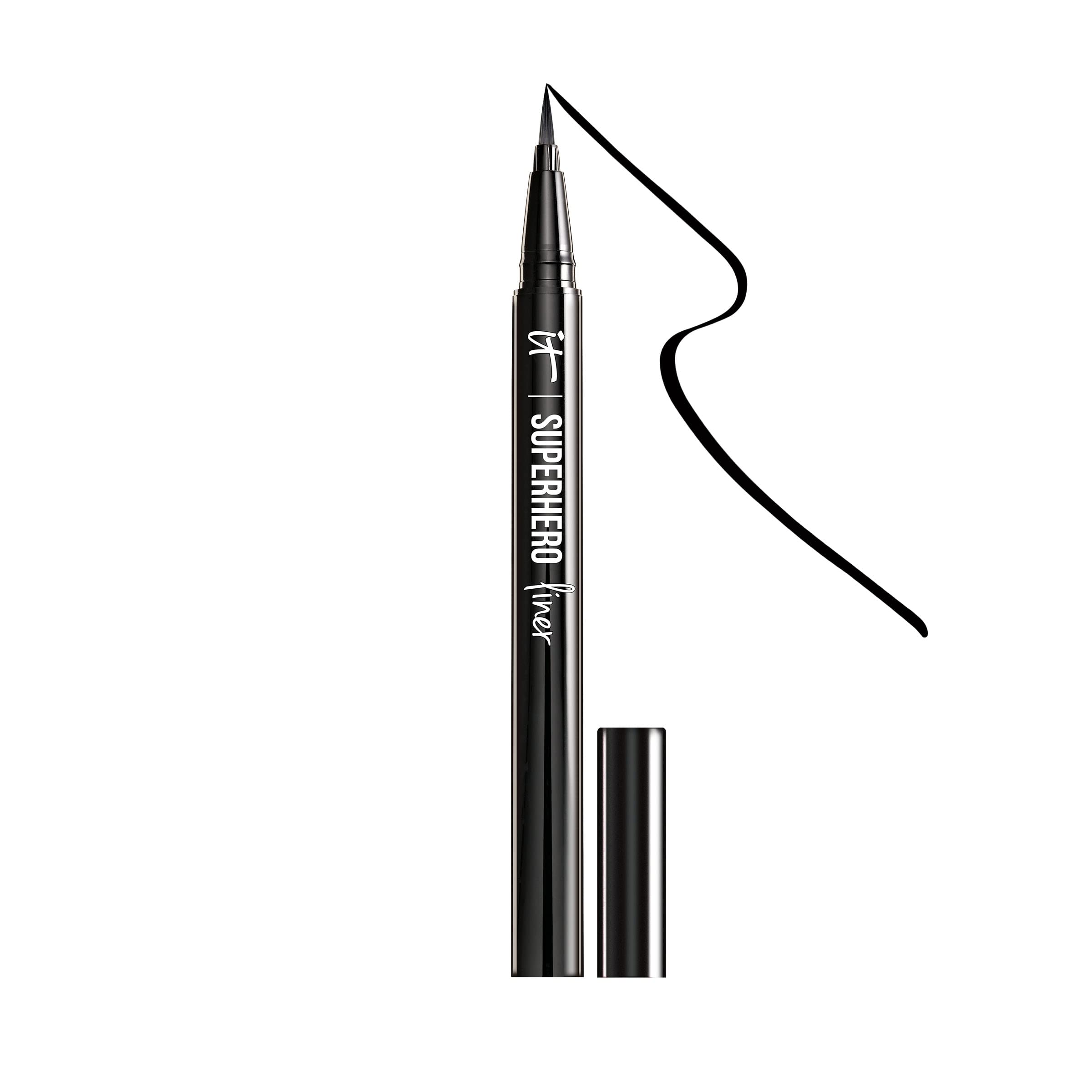 It Cosmetics Superhero Liquid Eyeliner Pen, Black - 24-Hour Waterproof Formula Wont Smudge Or Fade - With Peptides, Collagen, Bi