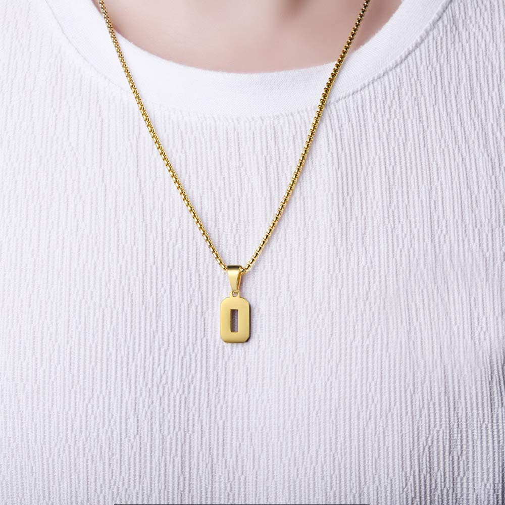 Number Necklaces Personalized Necklaces 18K Gold Plated Initial Number Pendant Stainless Steel Chain Movement Necklaces for Men