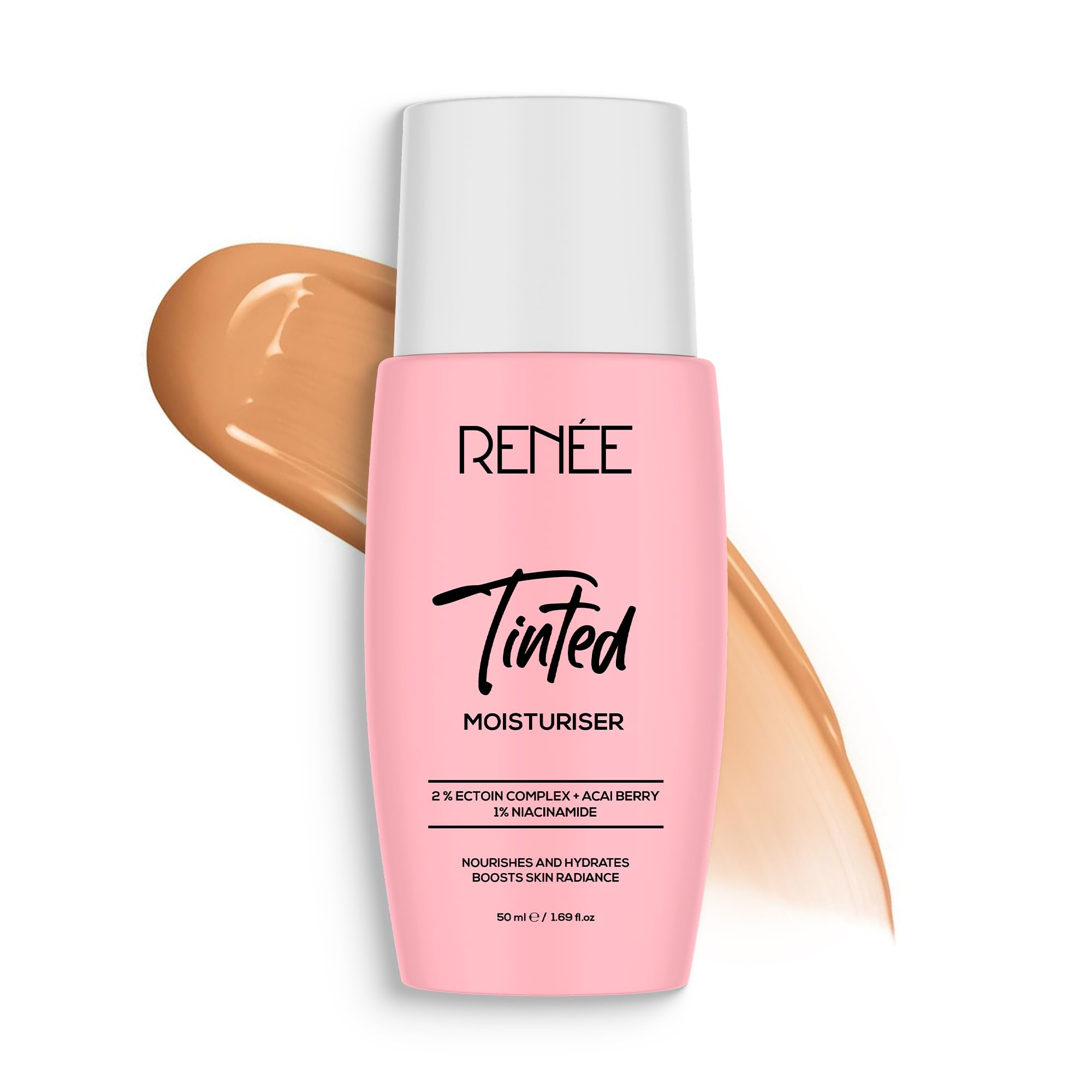 Renee Tinted Moisturiser - Caramel Glint| Hydrates, Boosts Radiance, Repairs Barrier & Brightens Skin | With Niacinamide, Acai B