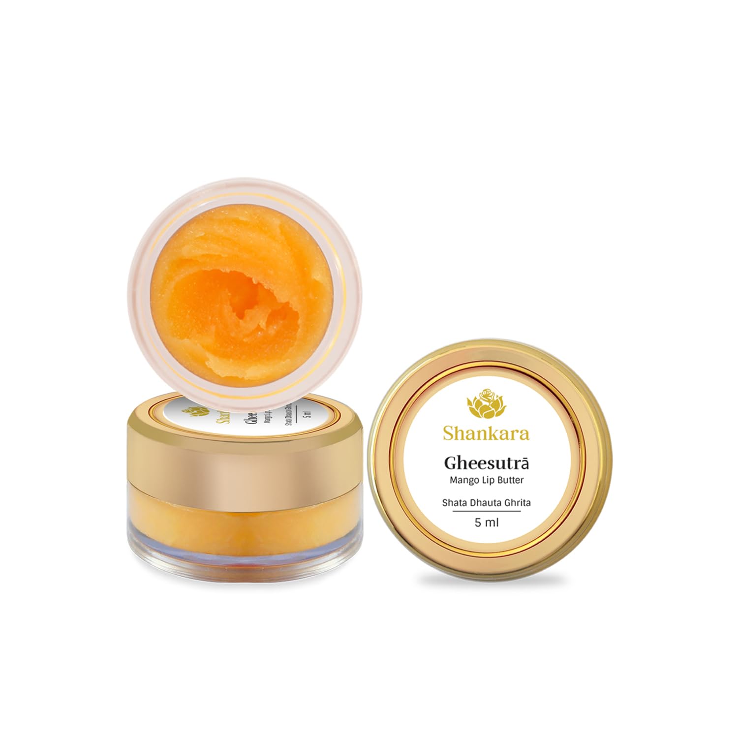 Shankara Gheesutr Mango Lip Butter, Ayurvedic Lip Balm For Soothing Dry, Inflamed And Chapped Lips  Nourishment, Moisturizing A