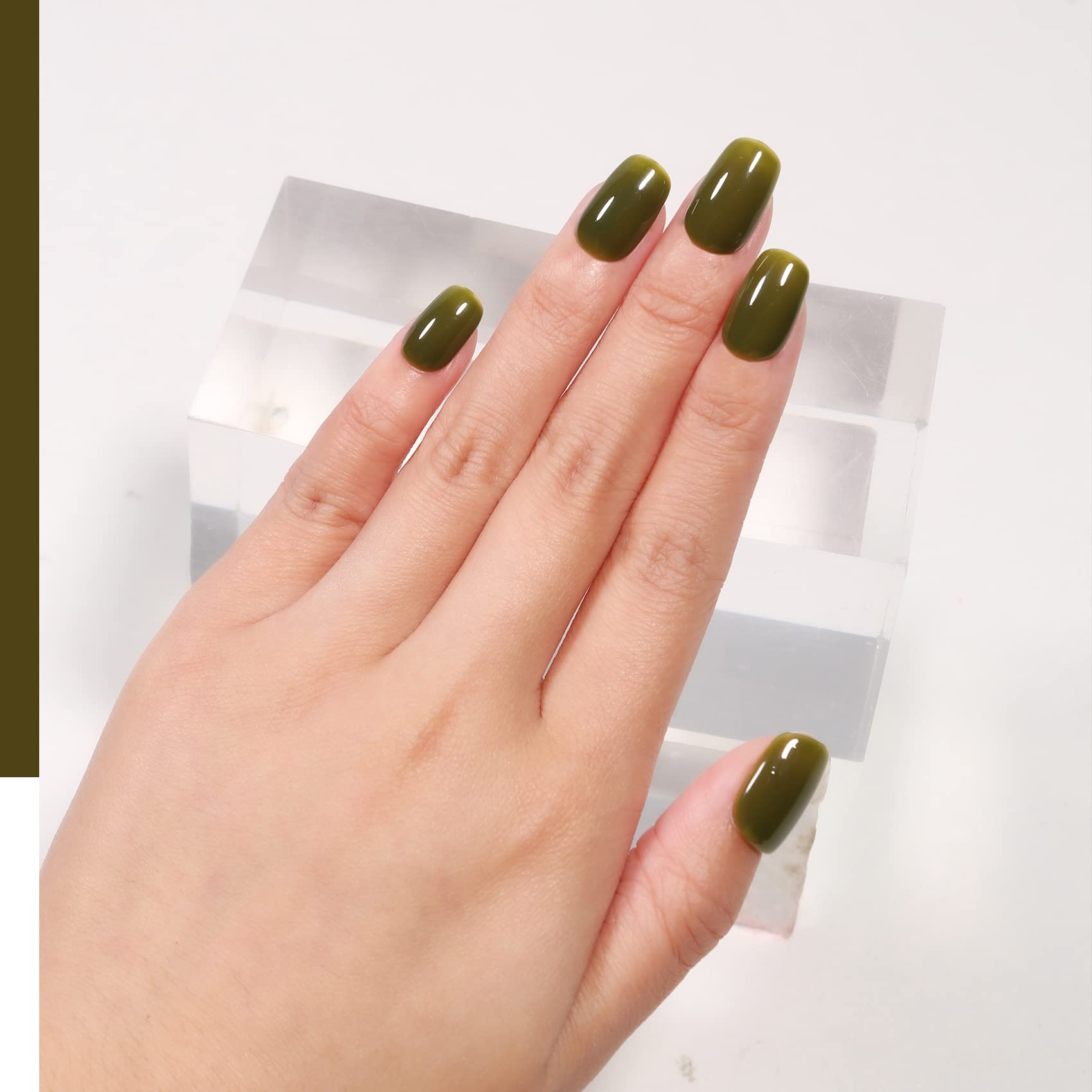 MAYCHAO 15ML Gel Nail Polish 1Pc Jelly Green Gel Polish Soak off Translucent Green Nail Polish Nail Art Manicure Salon DIY at Ho