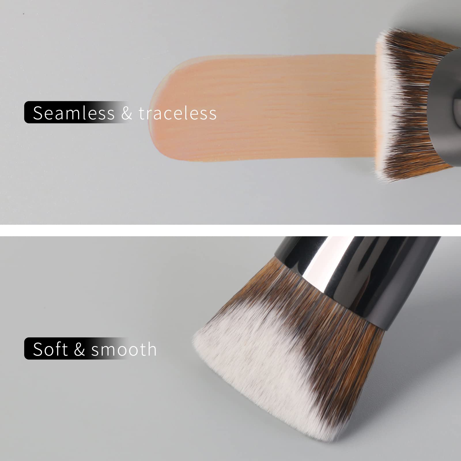 Angled Foundation Brush For Liquid Makeup By Enzo Ken, Contour Foundation Brush, Cream Contour Brushes For Cream Makeup, Pinnacl