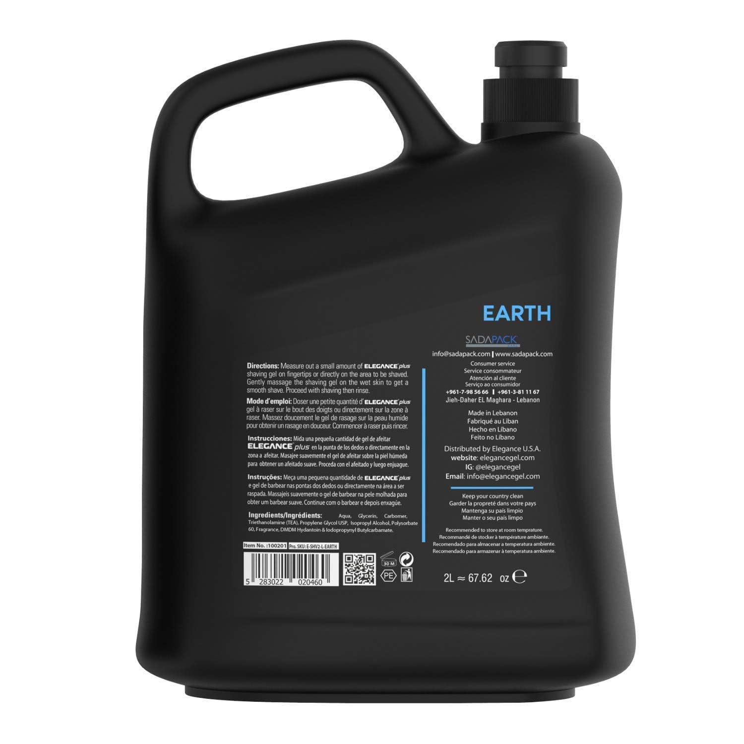 E Elegance Barber Accessories - Transparent Shaving Gel For Men Or Women, Aquatic/Acive Earth Fragrance - The Ultimate Shaving S