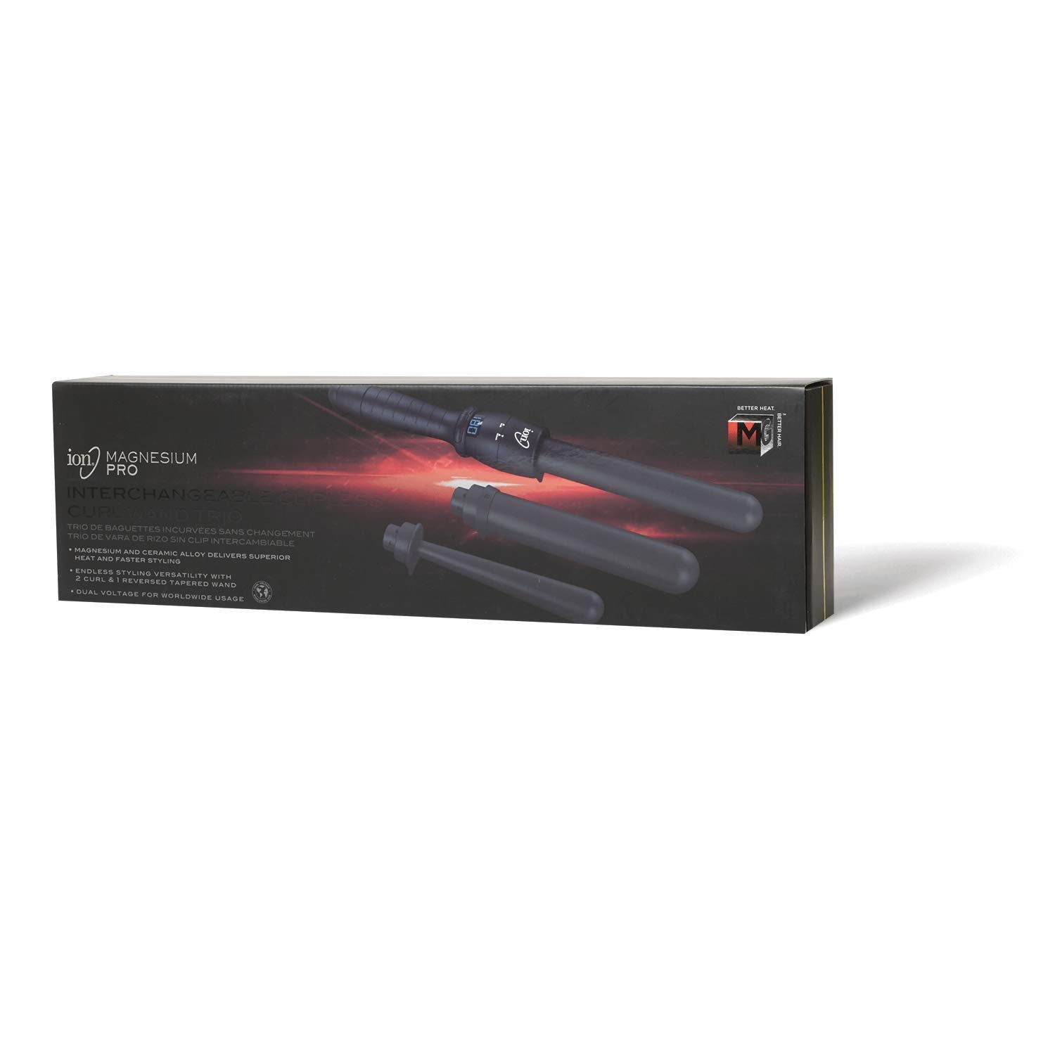 Ion Interchangeable Clipless Curl Wand Trio