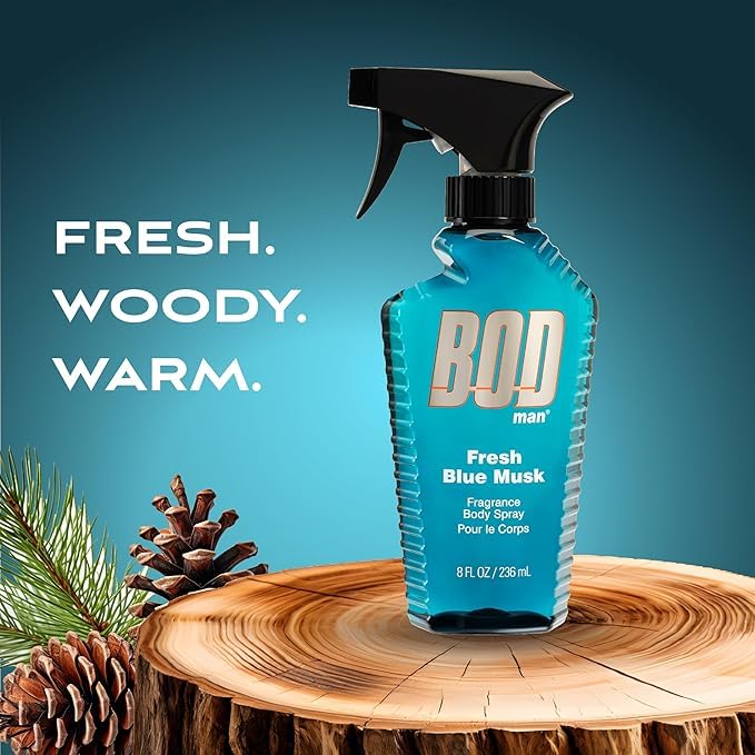Bod Man Parfums de Coeur Fresh Blue Musk Body Spray 8 oz