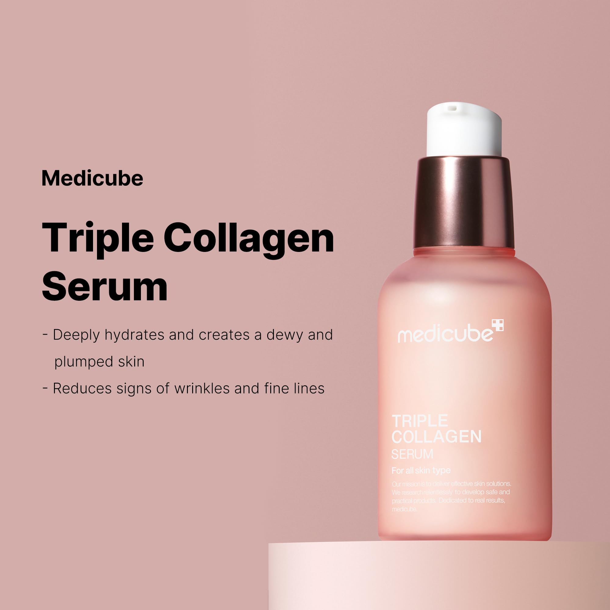 Medicube Triple Collagen Serum 1.85 Fl.Oz - Nourish Dull Skin With Triple Collagen Complex - A Lightweight Serum With Niacinamid