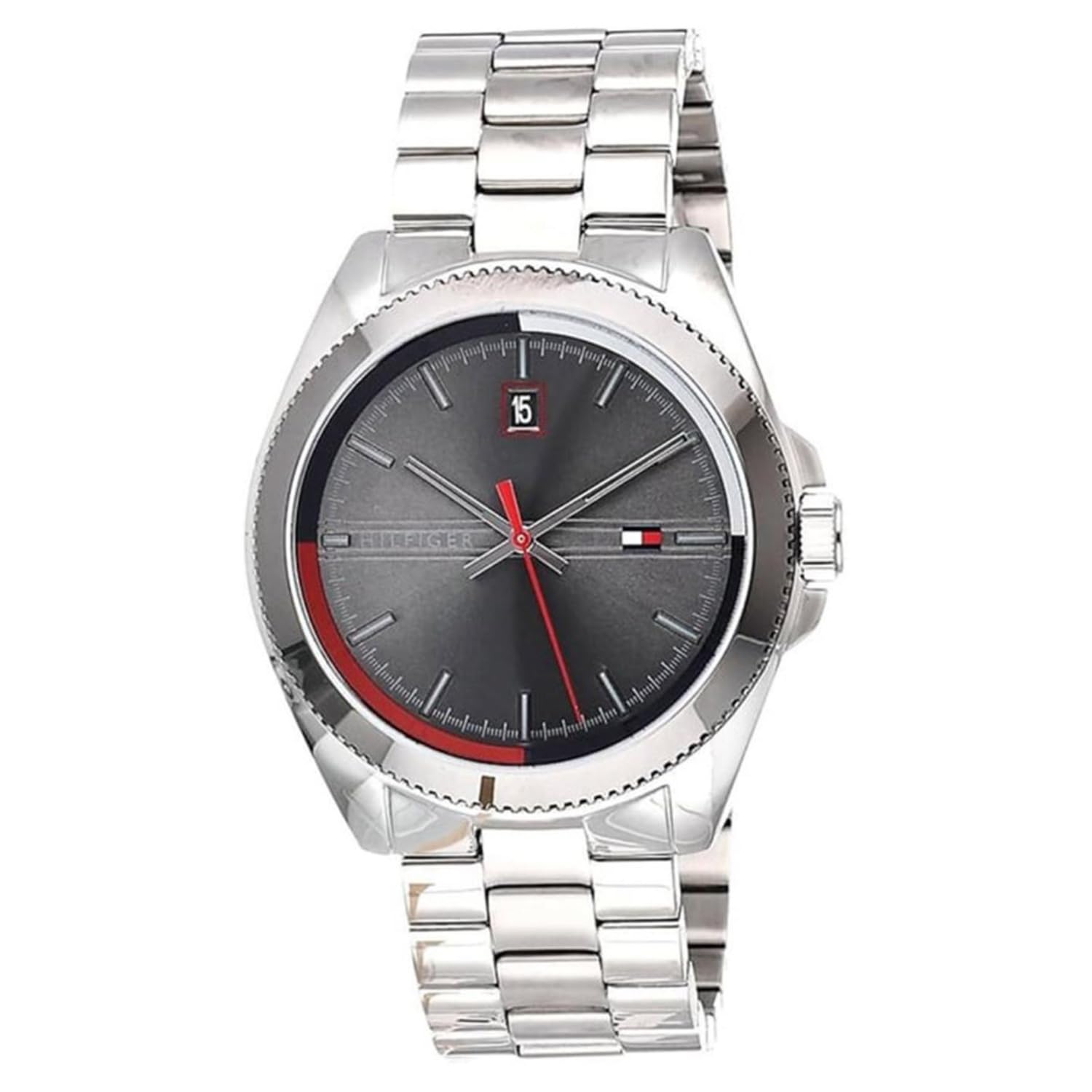 Tommy Hilfiger Riley With Qtz Basic Calendar Grey Dial Silver Strap Watch For Men  Neth1791684W