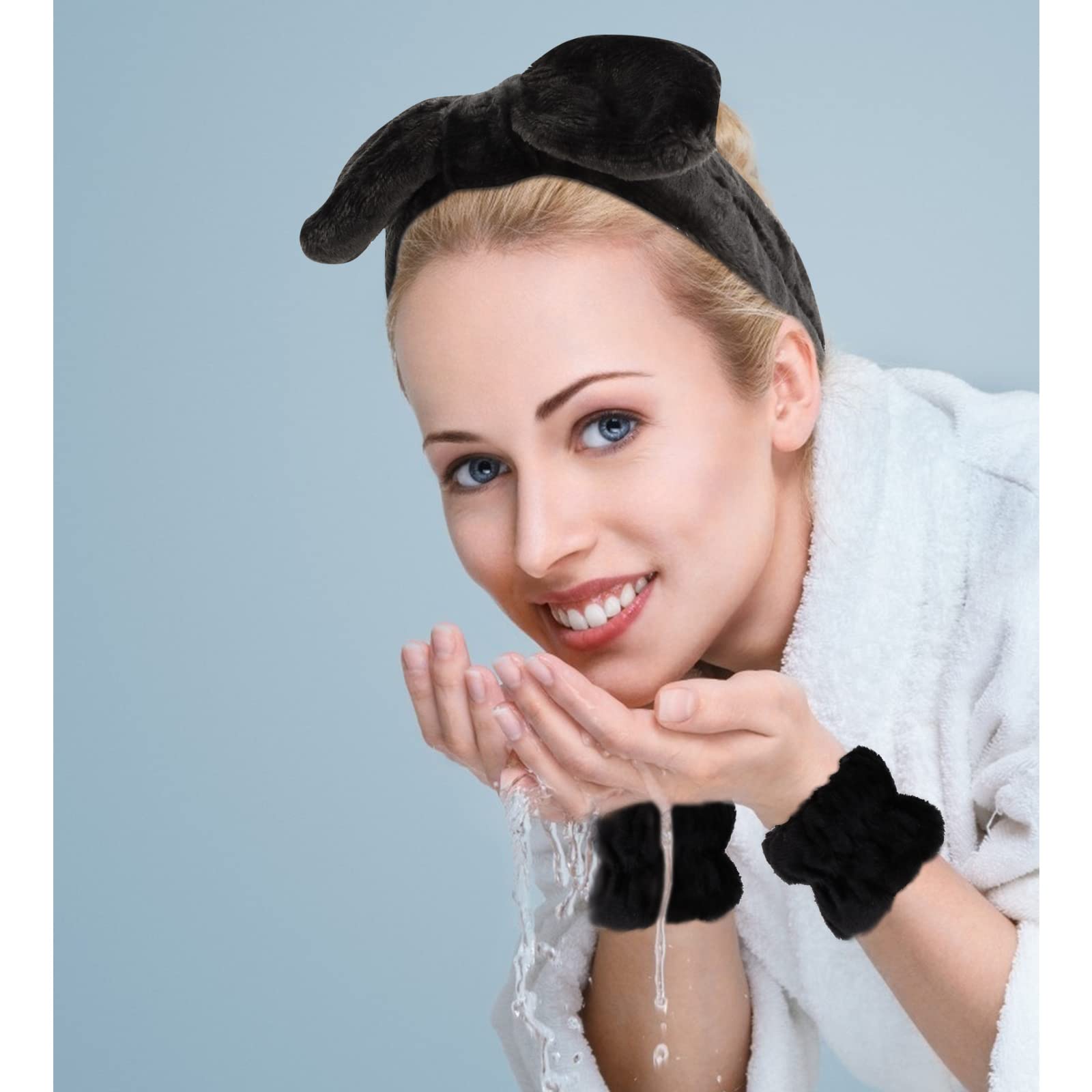 6 Pcs Spa Headband Face Wash Headband and Wristband Set, Microfiber Wrist, Wrist Wash Bands, Skincare Headbands Makeup Headband