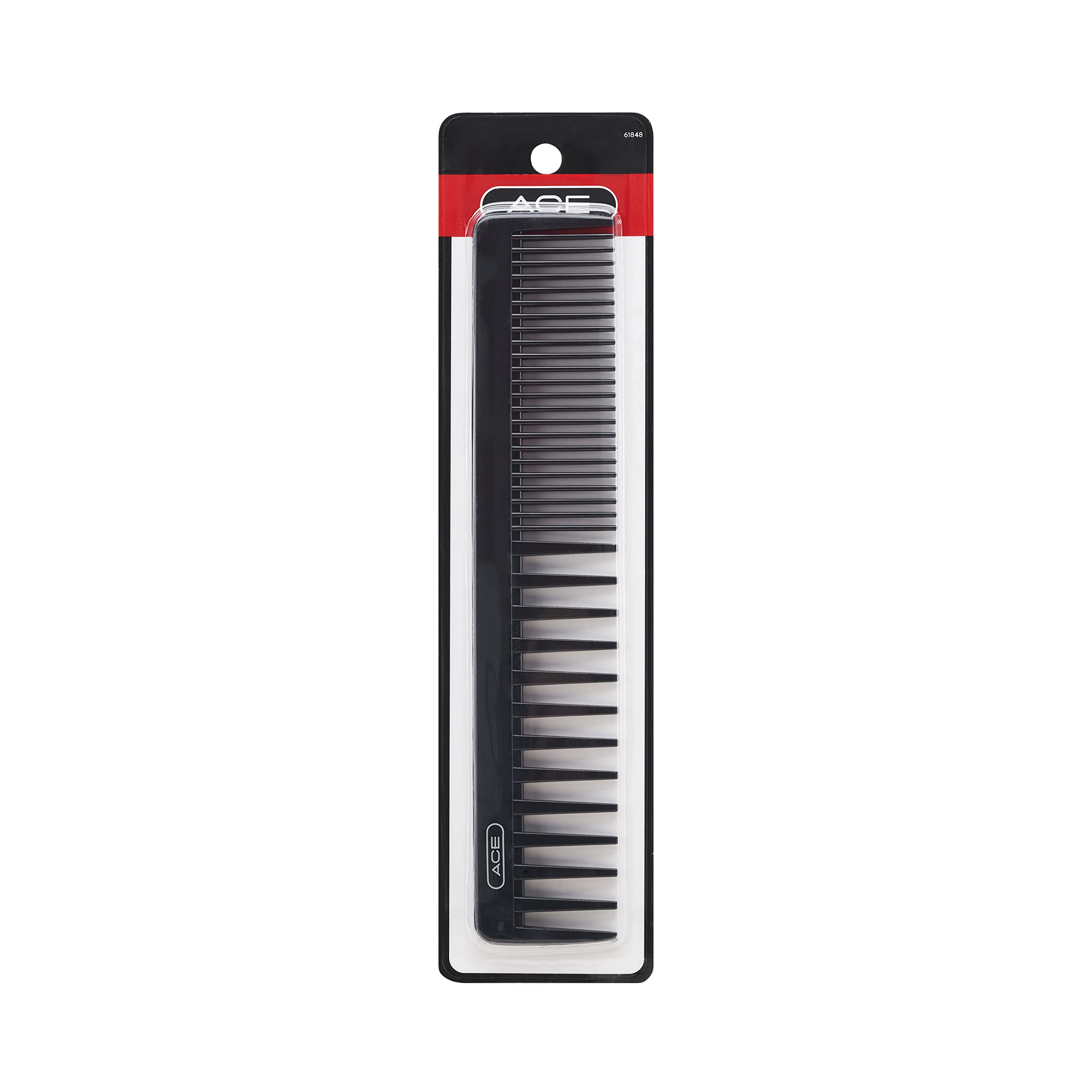 GOODY Ace Bi-function Comb, Coarse Teeth & Regular Teeth, Black, 1CT