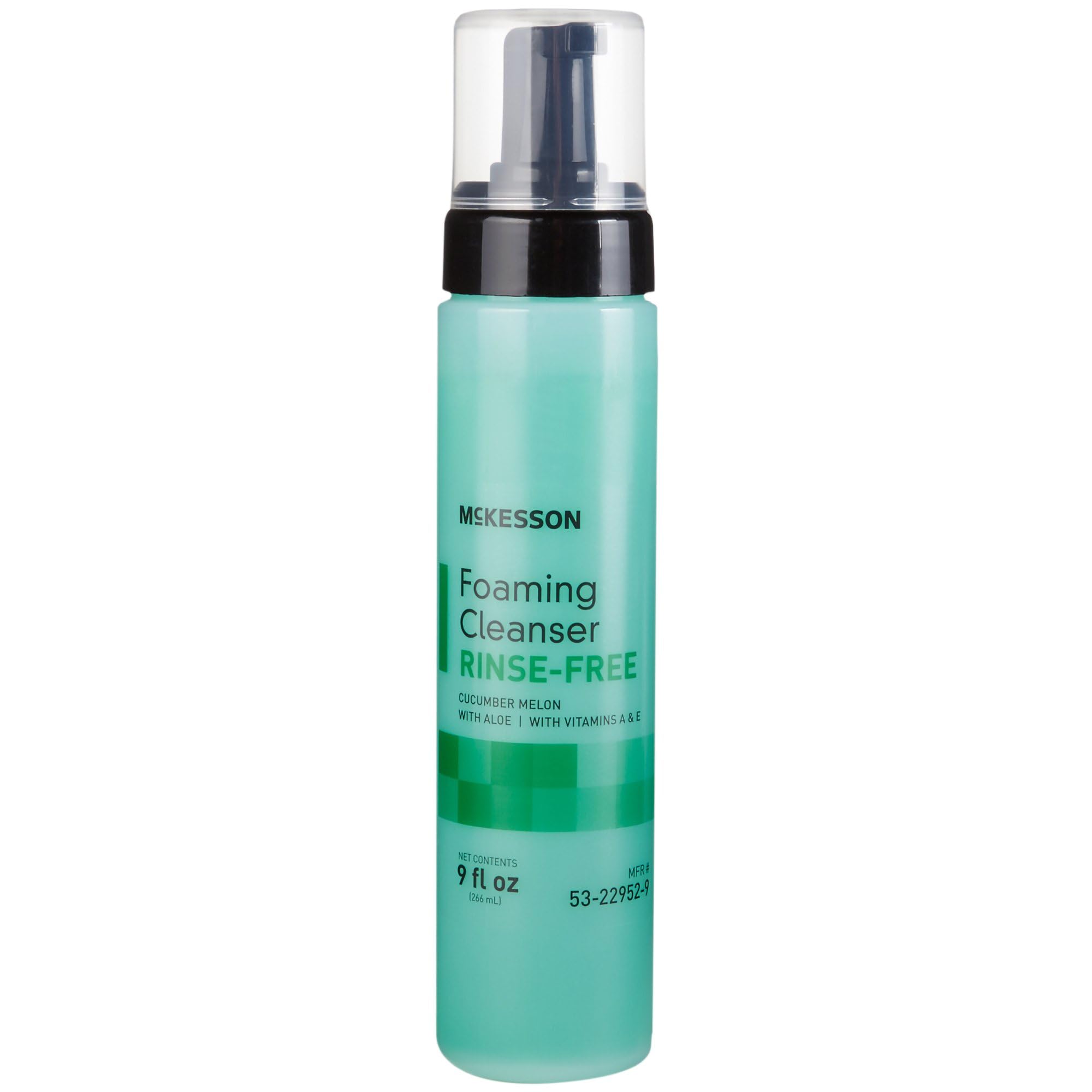 McKesson Foam Cleanser with Aloe, Rinse-Free, Vitamin A and E, Cucumber Melon Scented, 9 oz, 1 Count